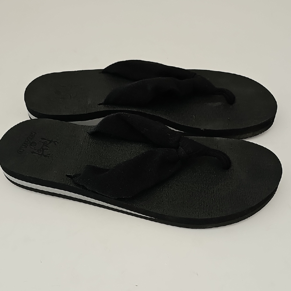 KUAILU Black Flip Flops SIZE 10‎